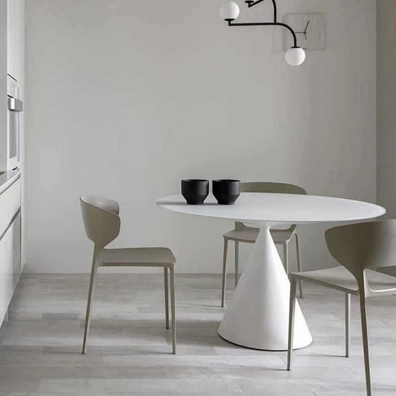 Contemporary Style Dining Round Table Sintered Stone Table with Metal Legs for Home