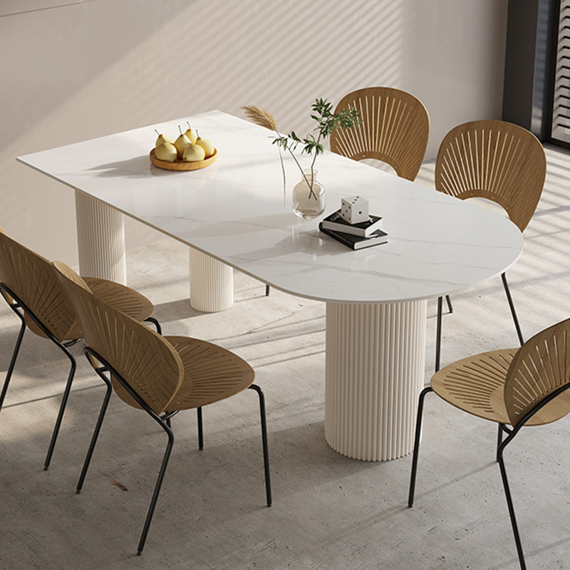 Modern Irregular Shape Table Sintered Stone Top Table with 3 Legs