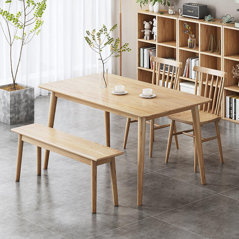 Glam Style Table Wooden Rectangle Table with 4 Legs for Home Use