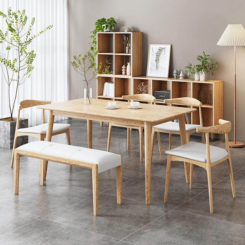 Glam Style Table Wooden Rectangle Table with 4 Legs for Home Use