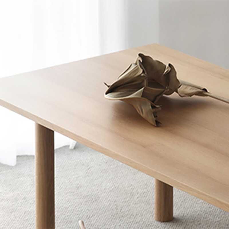 Medieval Modern Solid Wood Table Rectangular Wood Table with 4 Legs