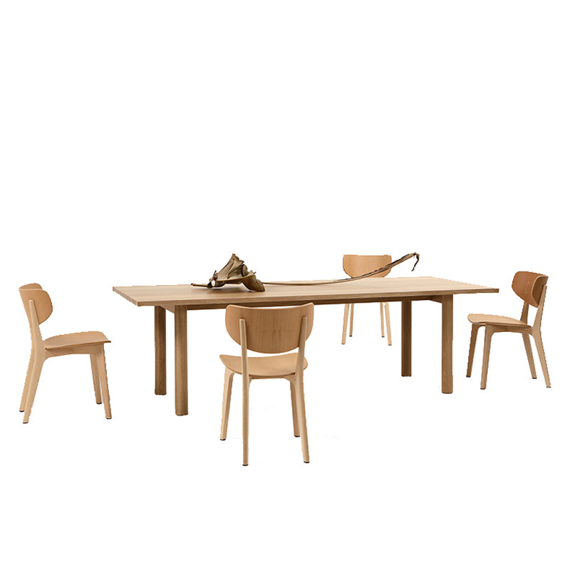 Medieval Modern Solid Wood Table Rectangular Wood Table with 4 Legs