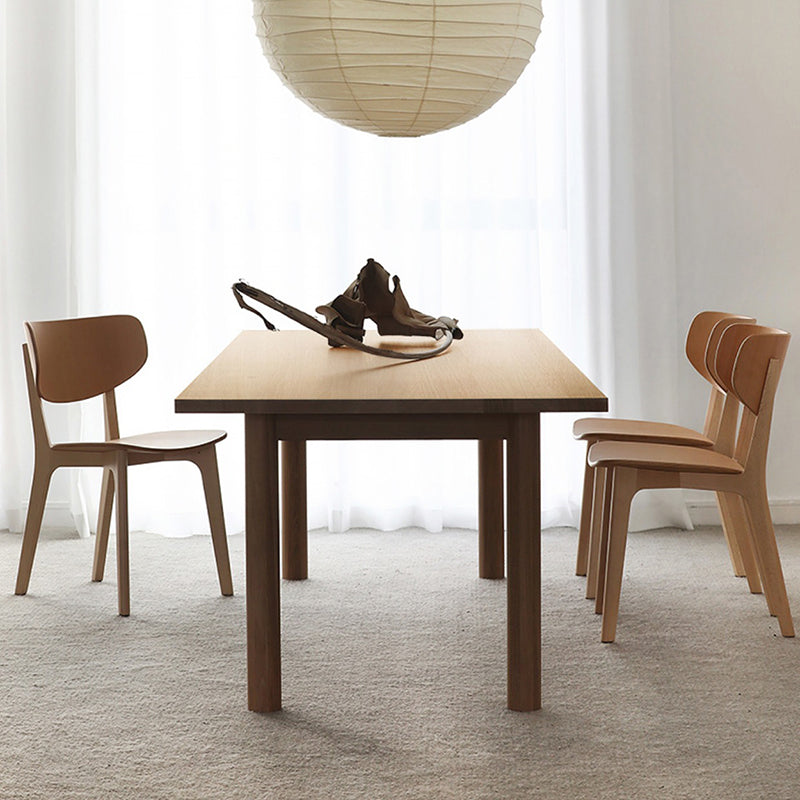 Medieval Modern Solid Wood Table Rectangular Wood Table with 4 Legs
