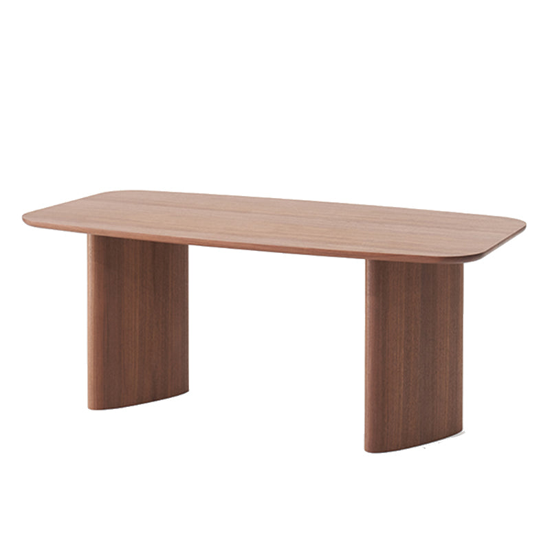 Medieval Modern Pine Wood Table Rectangular Wood Table with Double Pedestal