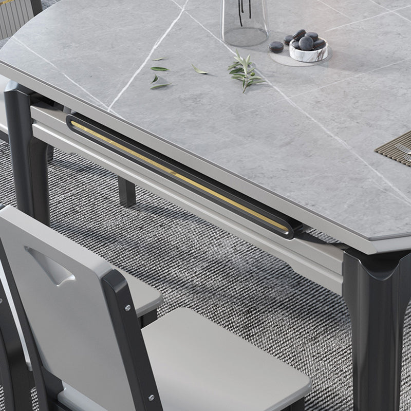 Contemporary Dining Round Table Sintered Stone Table with Wood Legs for Home