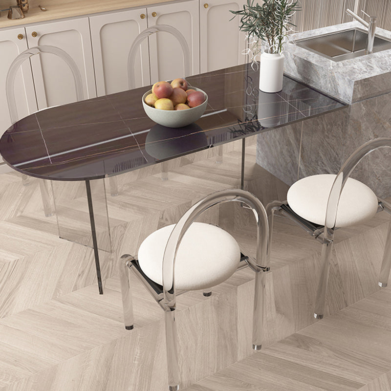 Modern Irregular Shape Table Sintered Stone Table with Double Pedestal