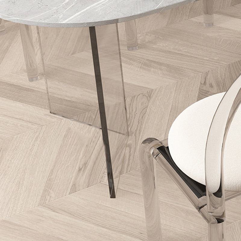 Modern Irregular Shape Table Sintered Stone Table with Double Pedestal