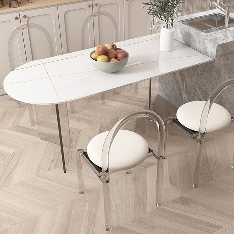 Modern Irregular Shape Table Sintered Stone Table with Double Pedestal