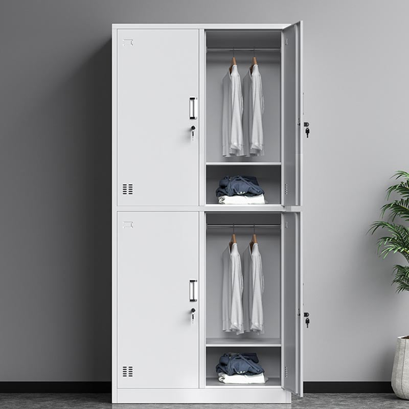 Metal Modern Hinged Door Cabinet Grey Storage Cabinet for Home