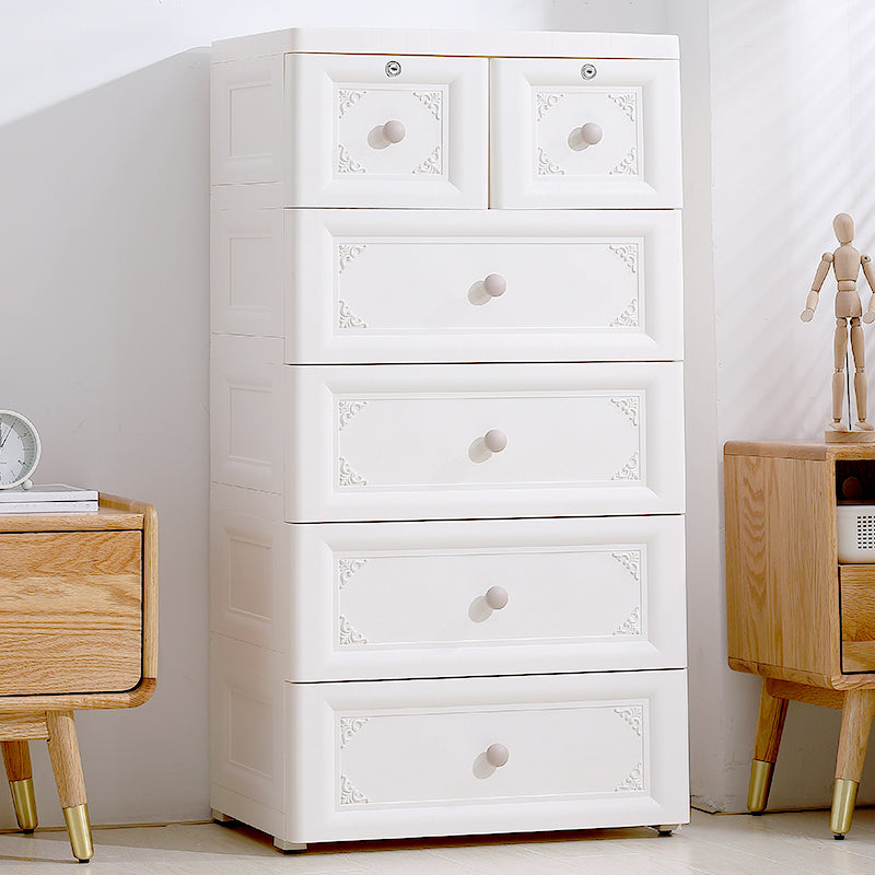 Plastic Bedroom Non-Hanging Armoire Modern Cabinet with Drawers