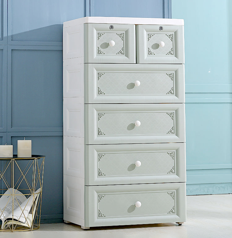 Plastic Bedroom Non-Hanging Armoire Modern Cabinet with Drawers
