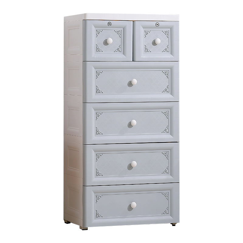 Plastic Bedroom Non-Hanging Armoire Modern Cabinet with Drawers