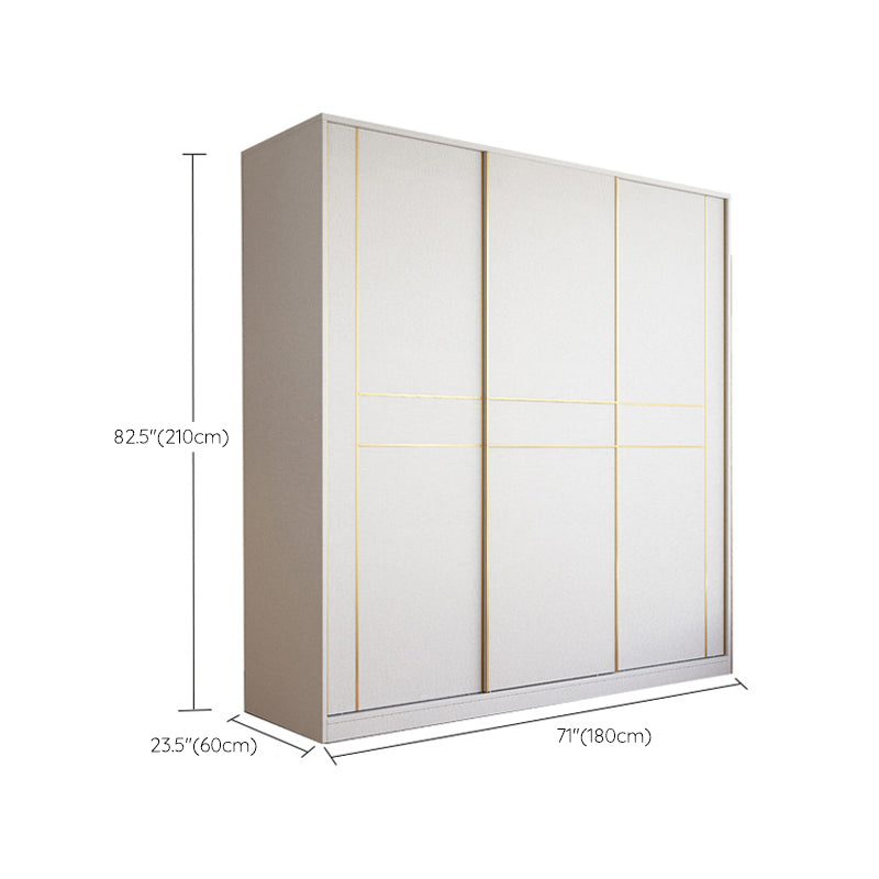 Sliding Wardrobe Armoire with Drawer Wooden Wardrobe Closet for Home