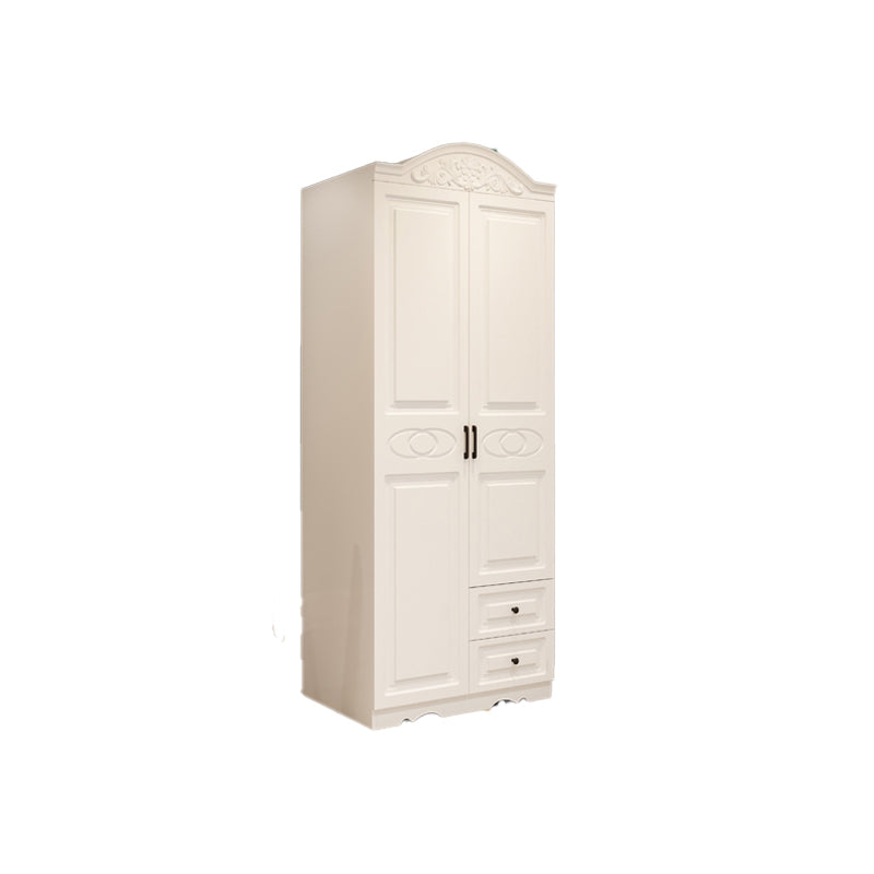 White Engineered Wood Wardrobe Armoire Hinged Wardrobe Closet