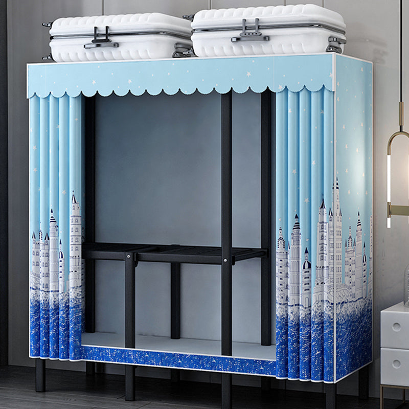 Contemporary Wardrobe Closet with Legs Steel Wardrobe Armoire for Home