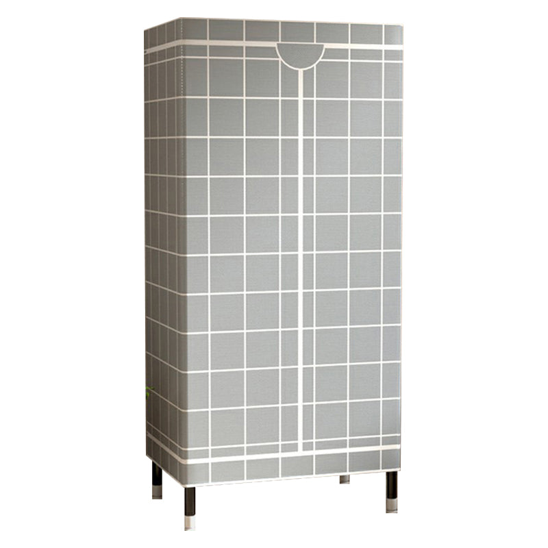 Contemporary Wardrobe Cabinet with Shelves Steel Wardrobe Armoire