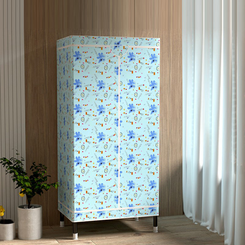 Contemporary Wardrobe Cabinet with Shelves Steel Wardrobe Armoire