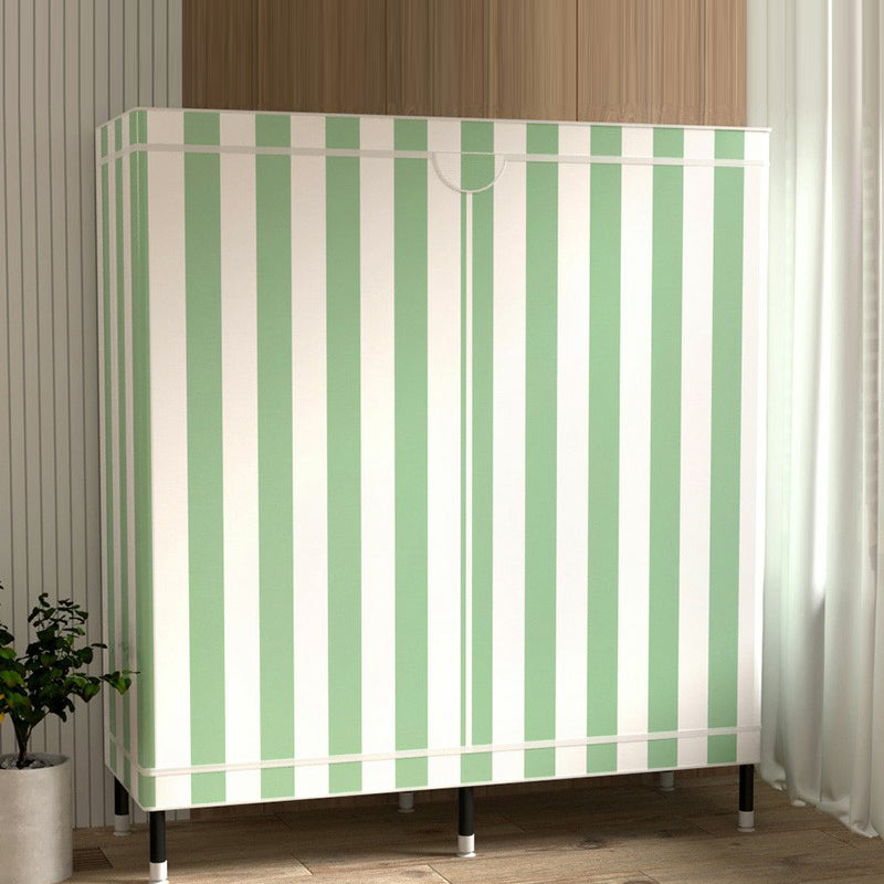 Contemporary Wardrobe Cabinet with Shelves Steel Wardrobe Armoire