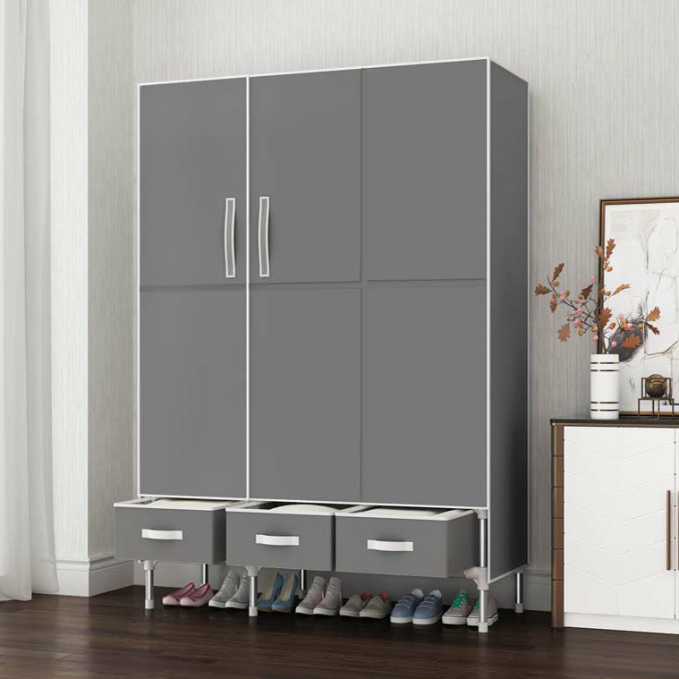Contemporary Wardrobe Armoire Steel Wardrobe Closet with Legs for Home