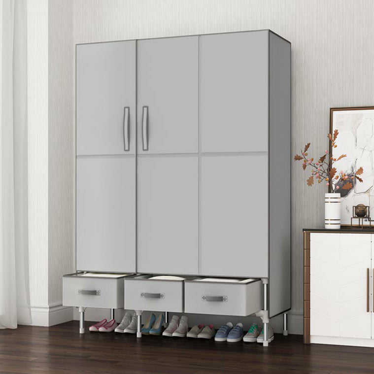 Contemporary Wardrobe Armoire Steel Wardrobe Closet with Legs for Home