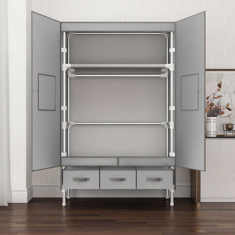 Contemporary Wardrobe Armoire Steel Wardrobe Closet with Legs for Home