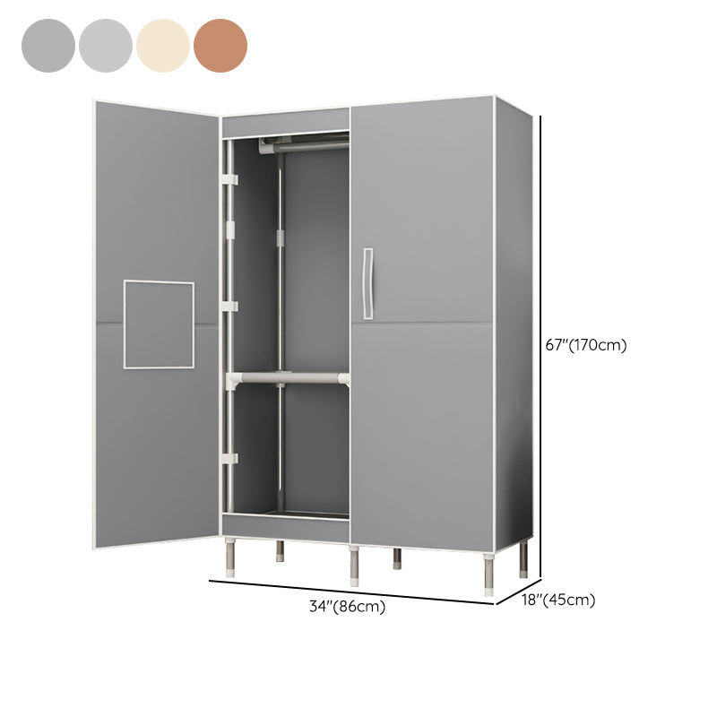 Contemporary Wardrobe Armoire Steel Wardrobe Closet with Legs for Home