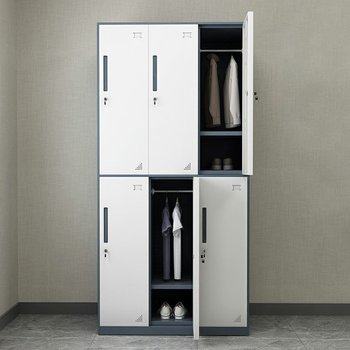 Steel Wardrobe Armoire with Lock Hinged Wardrobe Cabinet for Home