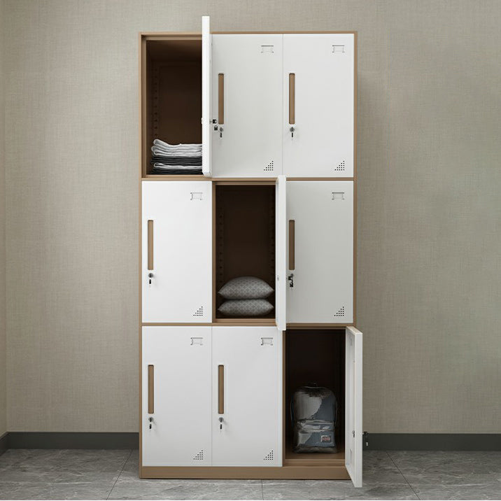 Steel Wardrobe Armoire with Lock Hinged Wardrobe Cabinet for Home