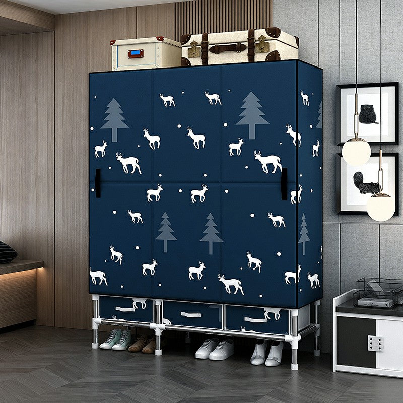 Contemporary Wardrobe Cabinet with Legs Steel Wardrobe Armoire