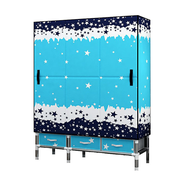 Contemporary Wardrobe Cabinet with Legs Steel Wardrobe Armoire