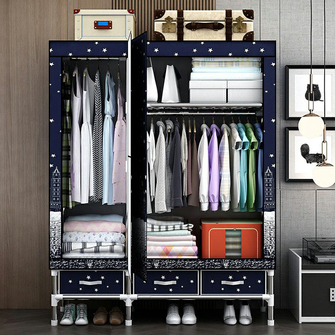 Contemporary Wardrobe Cabinet with Legs Steel Wardrobe Armoire