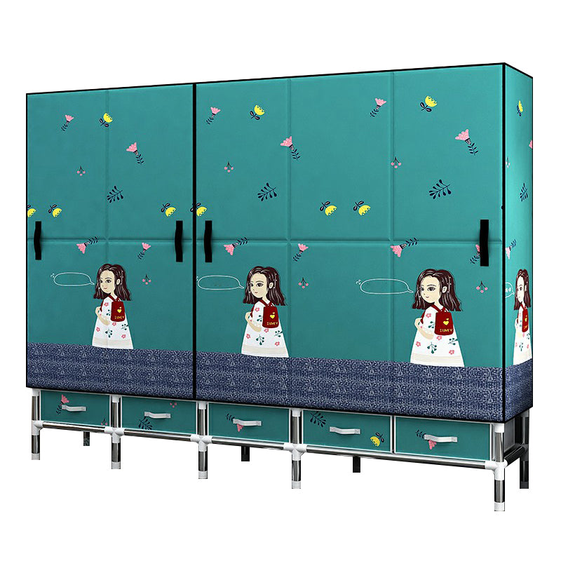 Contemporary Wardrobe Cabinet with Legs Steel Wardrobe Armoire