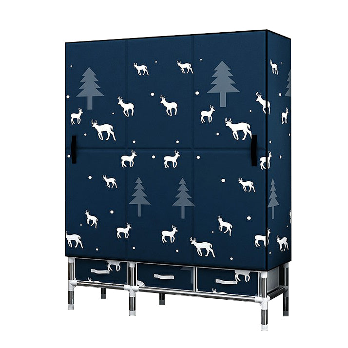 Contemporary Wardrobe Cabinet with Legs Steel Wardrobe Armoire