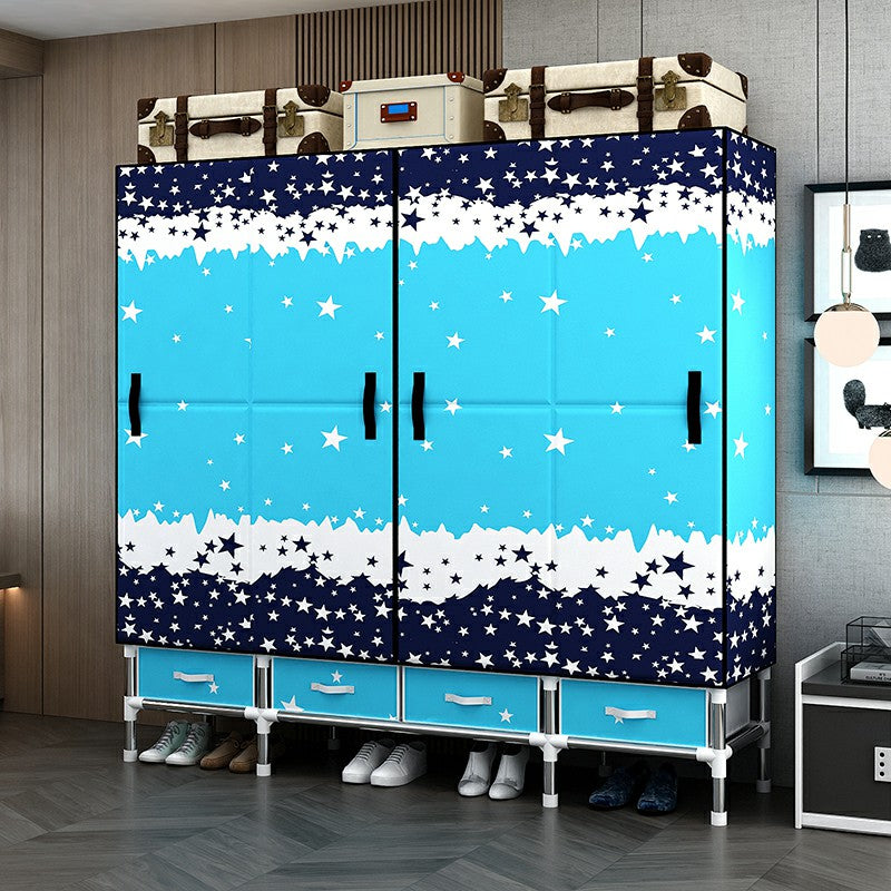 Contemporary Wardrobe Cabinet with Legs Steel Wardrobe Armoire