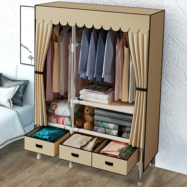 Hinged Wardrobe Closet Contemporary Wardrobe Armoire with Drawer