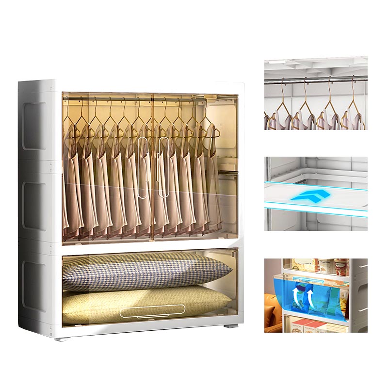 Hinged Wardrobe Armoire with Legs Contemporary Storage Cabinet