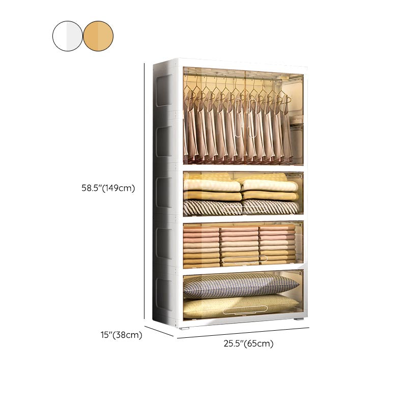 Hinged Wardrobe Armoire with Legs Contemporary Storage Cabinet