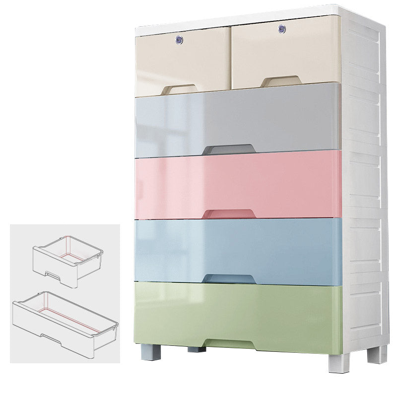 Non-Hanging Wardrobe Armoire Modern Plastic Storage Cabinet with Legs
