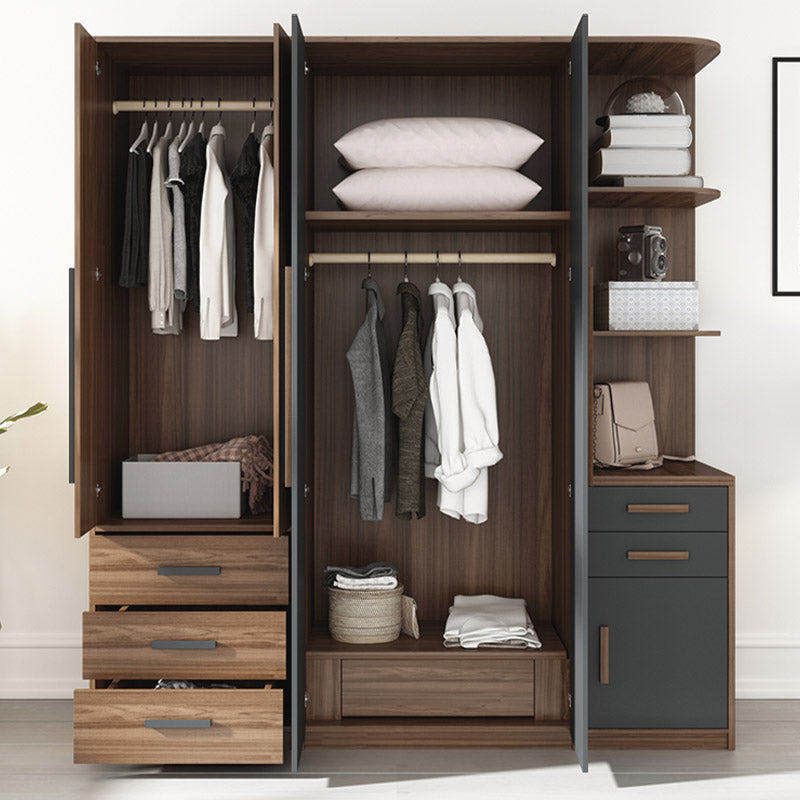 Contemporary Wardrobe Armoire Engineered Wood Wardrobe Closet