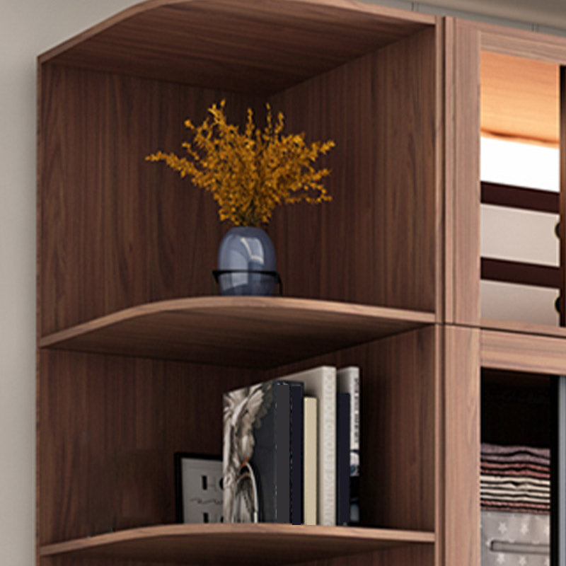Brown Engineered Wood Wardrobe Armoire Modern Wardrobe Closet