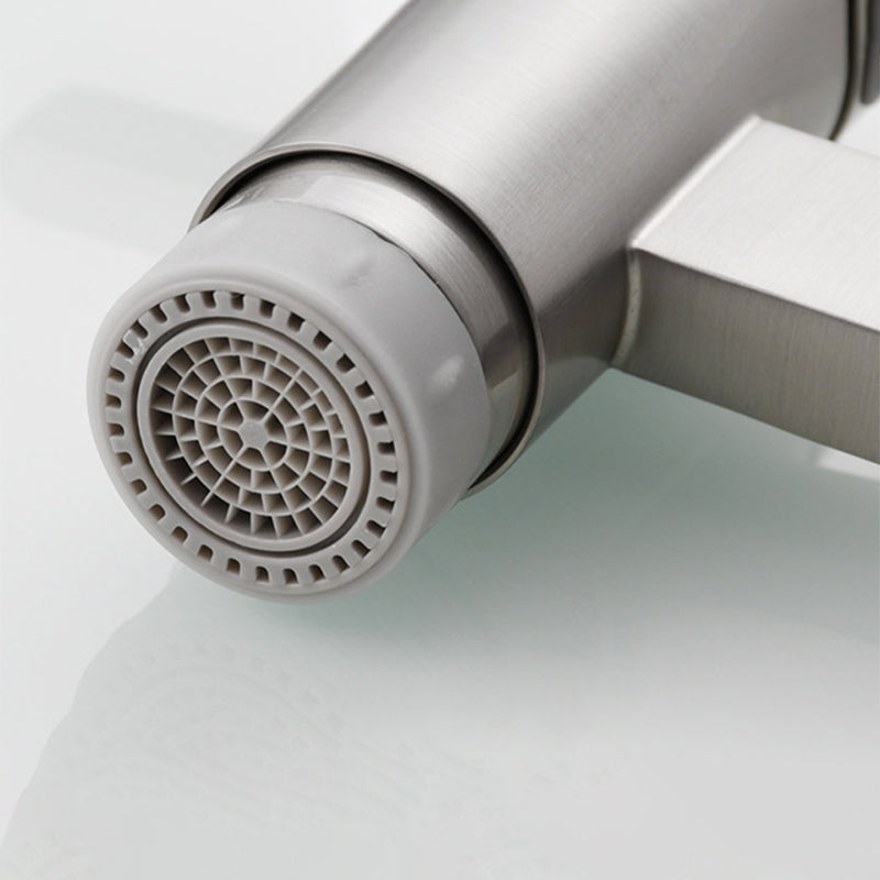 Modern Pull Down 2-Handle Pot Filler Low Profile Wall-mounted Faucet