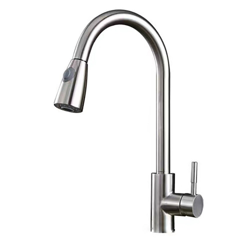 Modern 1-Handle Faucet Stainless Steel Pull down Standard Kitchen Faucet