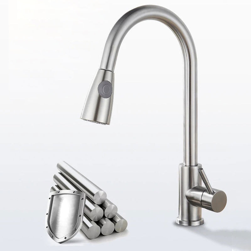 Modern 1-Handle Faucet Stainless Steel Pull down Standard Kitchen Faucet