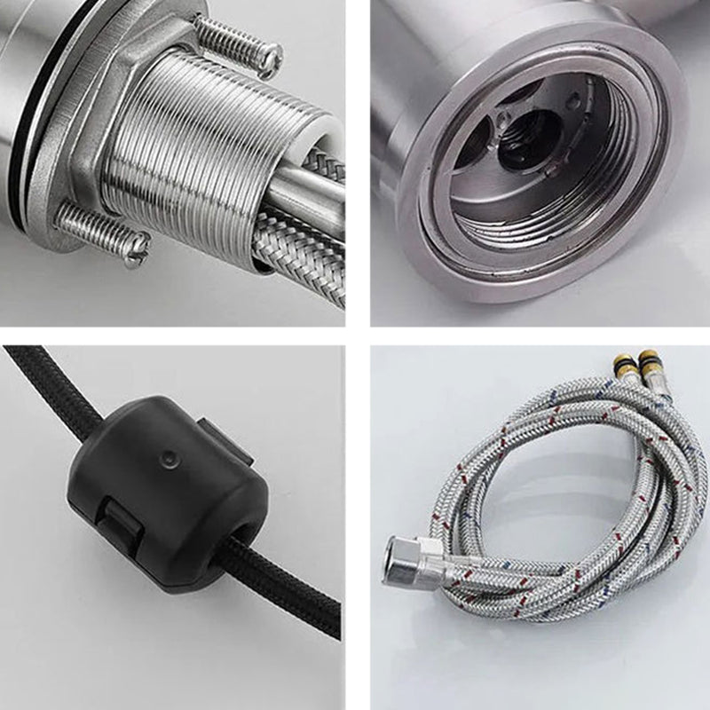 Modern 1-Handle Faucet Stainless Steel Pull down Standard Kitchen Faucet