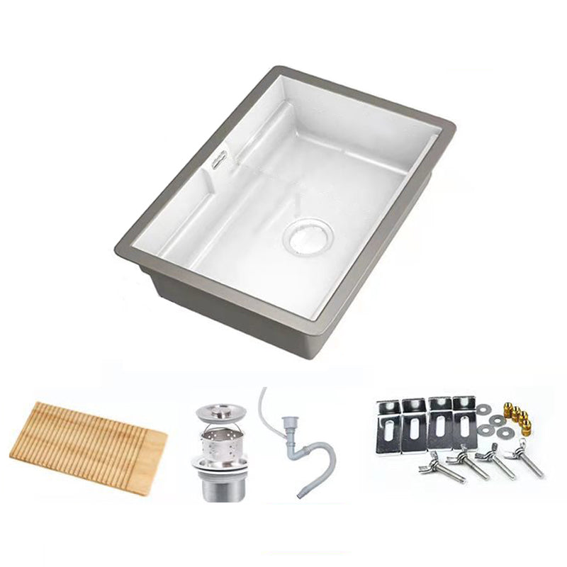 Modern Undermount Vanity Sink Rectangular Porcelain with Overflow and Faucet Vessel