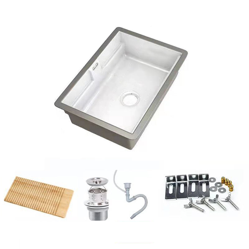 Modern Undermount Vanity Sink Rectangular Porcelain with Overflow and Faucet Vessel