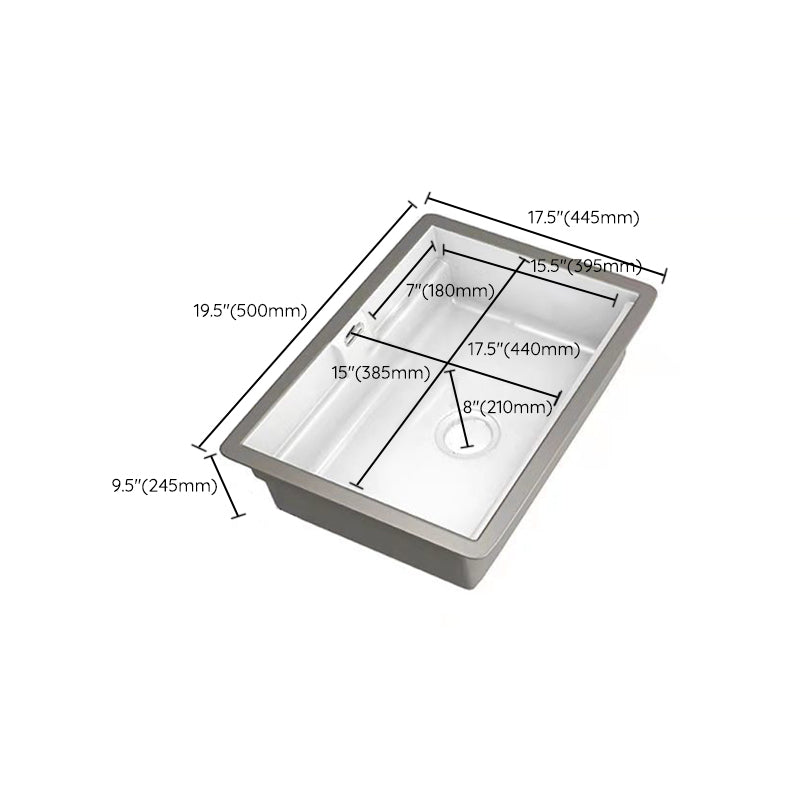 Modern Undermount Vanity Sink Rectangular Porcelain with Overflow and Faucet Vessel