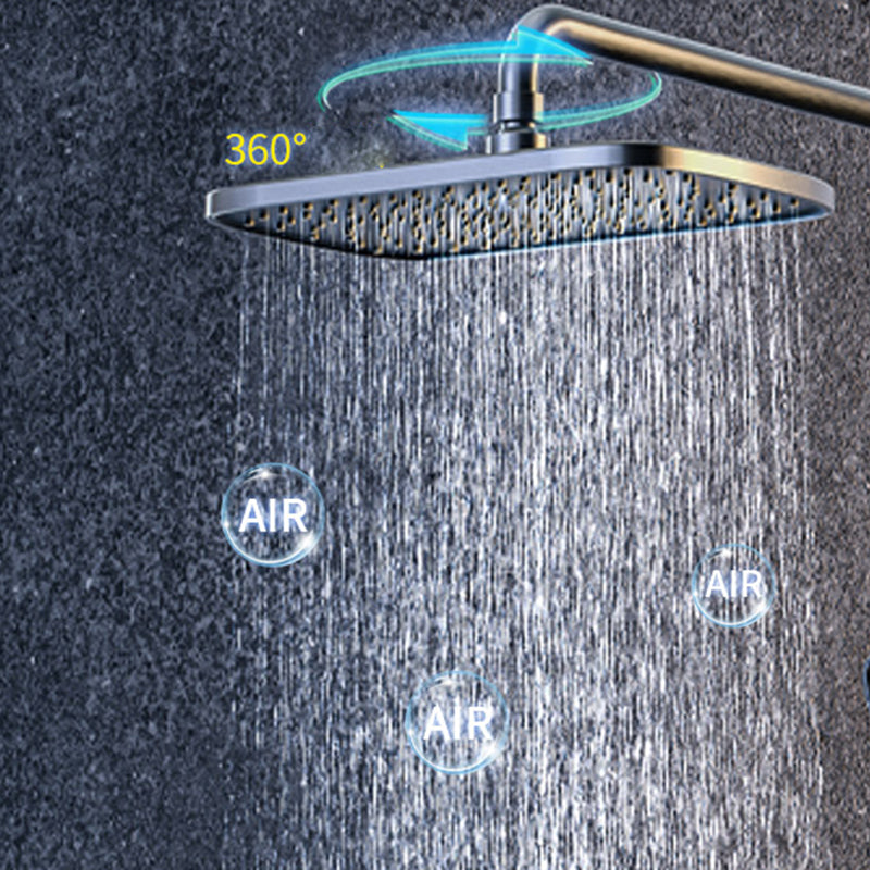 Brass Wall Mounted Shower Combo Rain Shower Set with Slide Bar Included