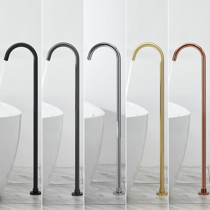 Modern Freestanding Tub Filler Brass 1-Handle Floor Mounted Freestanding Bathtub Faucet