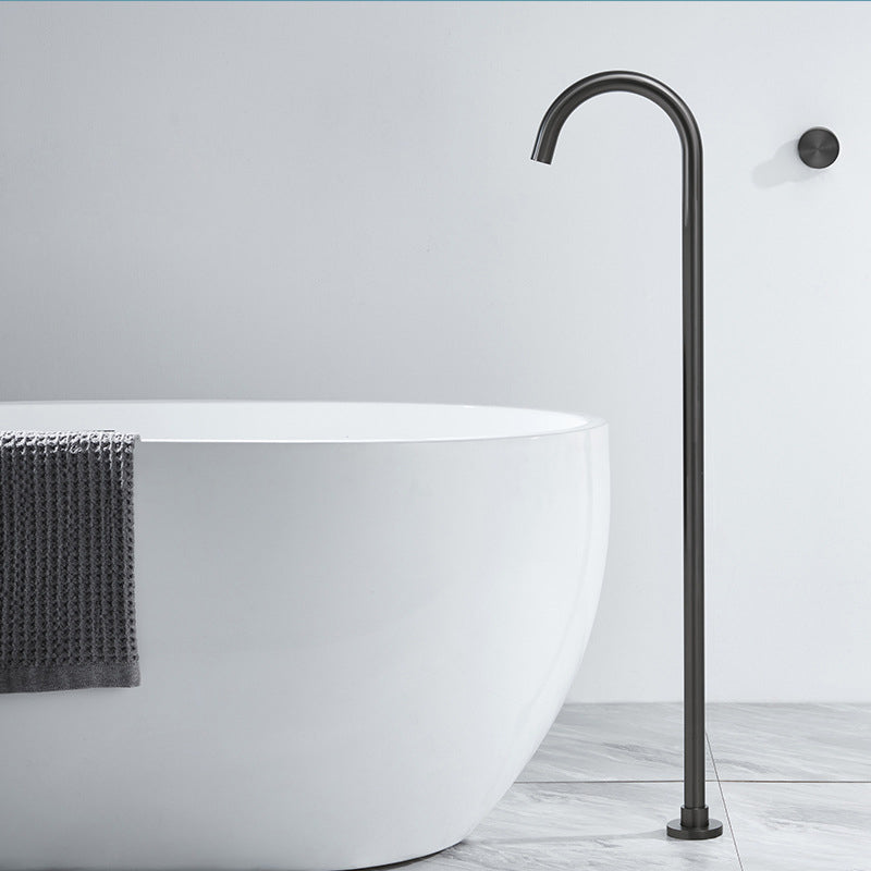 Modern Freestanding Tub Filler Brass 1-Handle Floor Mounted Freestanding Bathtub Faucet